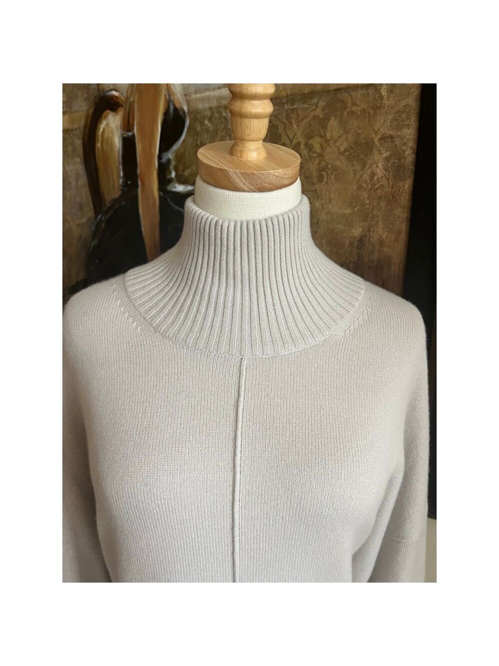 NWOt Women's N.PEAL Cowl Neck Sweater L Light Gray